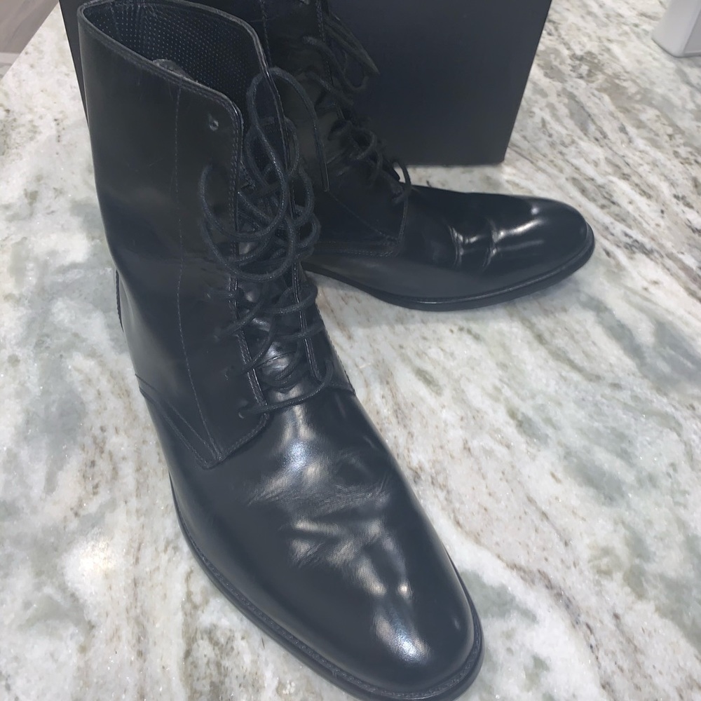 Cole Haan Tall Lace Up Leather Boots